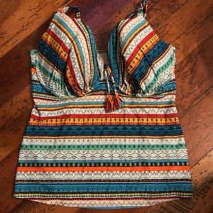 Cacique Swim Tankini 42G with Built In Bra